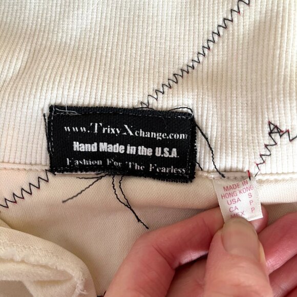 Handmade Patchwork Jacket Size XS Small White Red Mummy Zombie Bloody Cosplay S - Picture 12 of 14